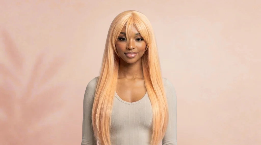 After wearing Power Long Orange Pink Cosplay Wig