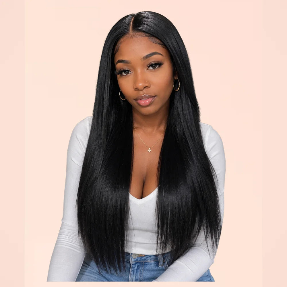 Pre Plucked Bone Straight Human Hair HD Lace Front Wig