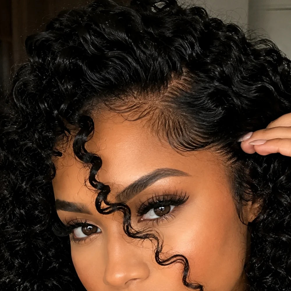 Pre Plucked Burmese Curly HD Lace Front Wig