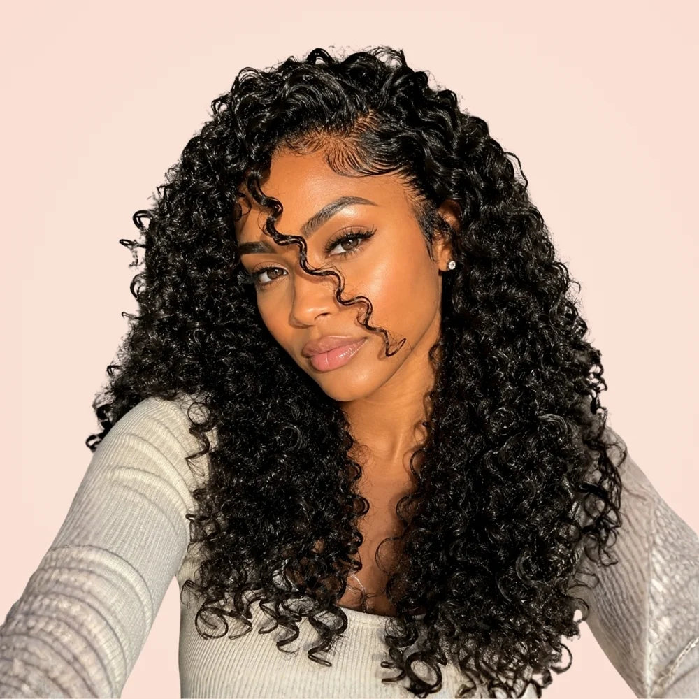 Pre Plucked Burmese Curly HD Lace Front Wig