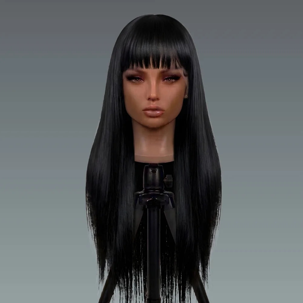 Straight Wig with Bangs – 150 Density