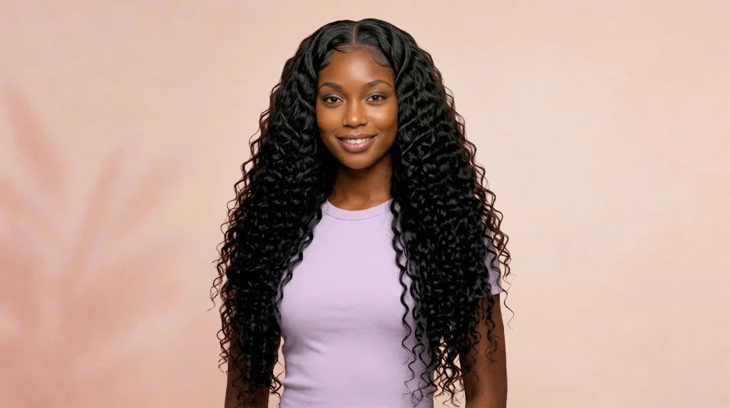 After wearing Transparent HD Deep Wave Wig