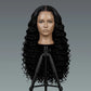 42-inch deep wave lace front wig on mannequin head, front view