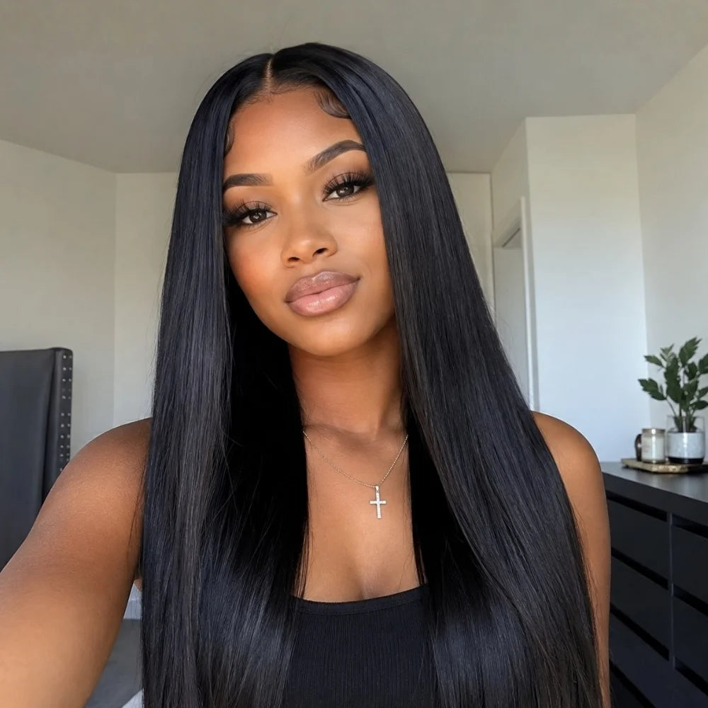 Wigour 4x4 Natural Straight Human Hair Wig  HD Lace Closure