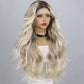 Gold gradient blonde ombre body wave lace wig – Mannequin head with long blonde wig on a gray background