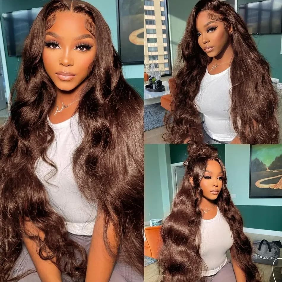 Chocolate Brown 13x4 Frontal Body Wave
