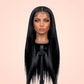Bone straight 13x6 HD lace front wig with 220% density shown on a mannequin head