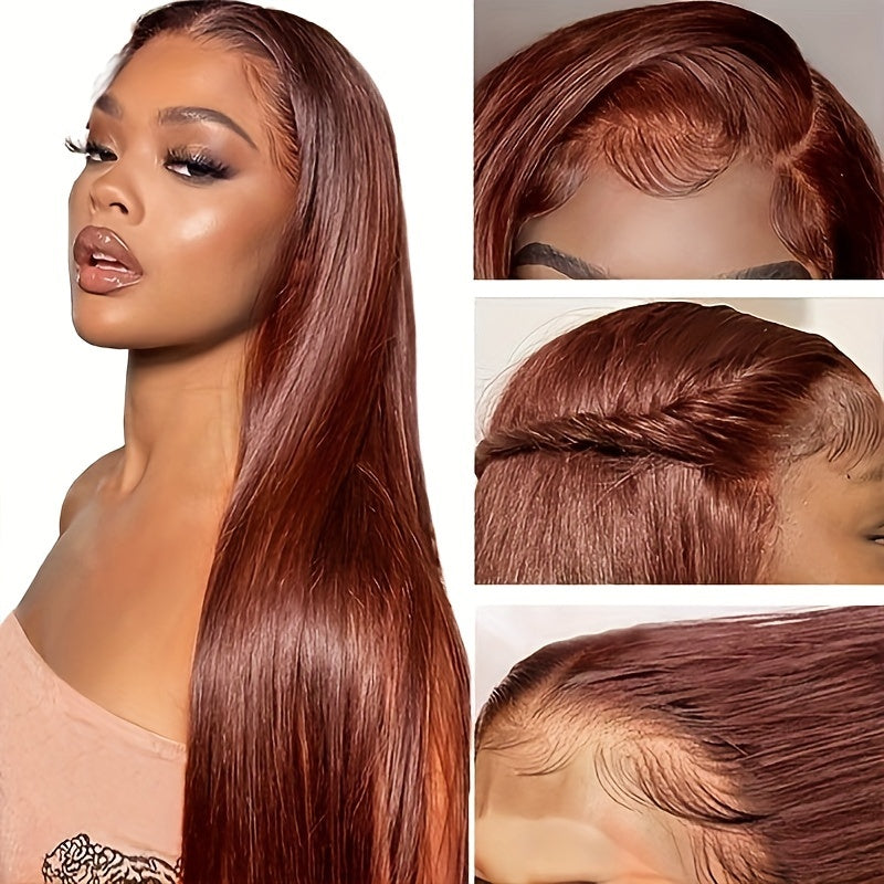 13x4 HD Reddish Brown Straight Wig
