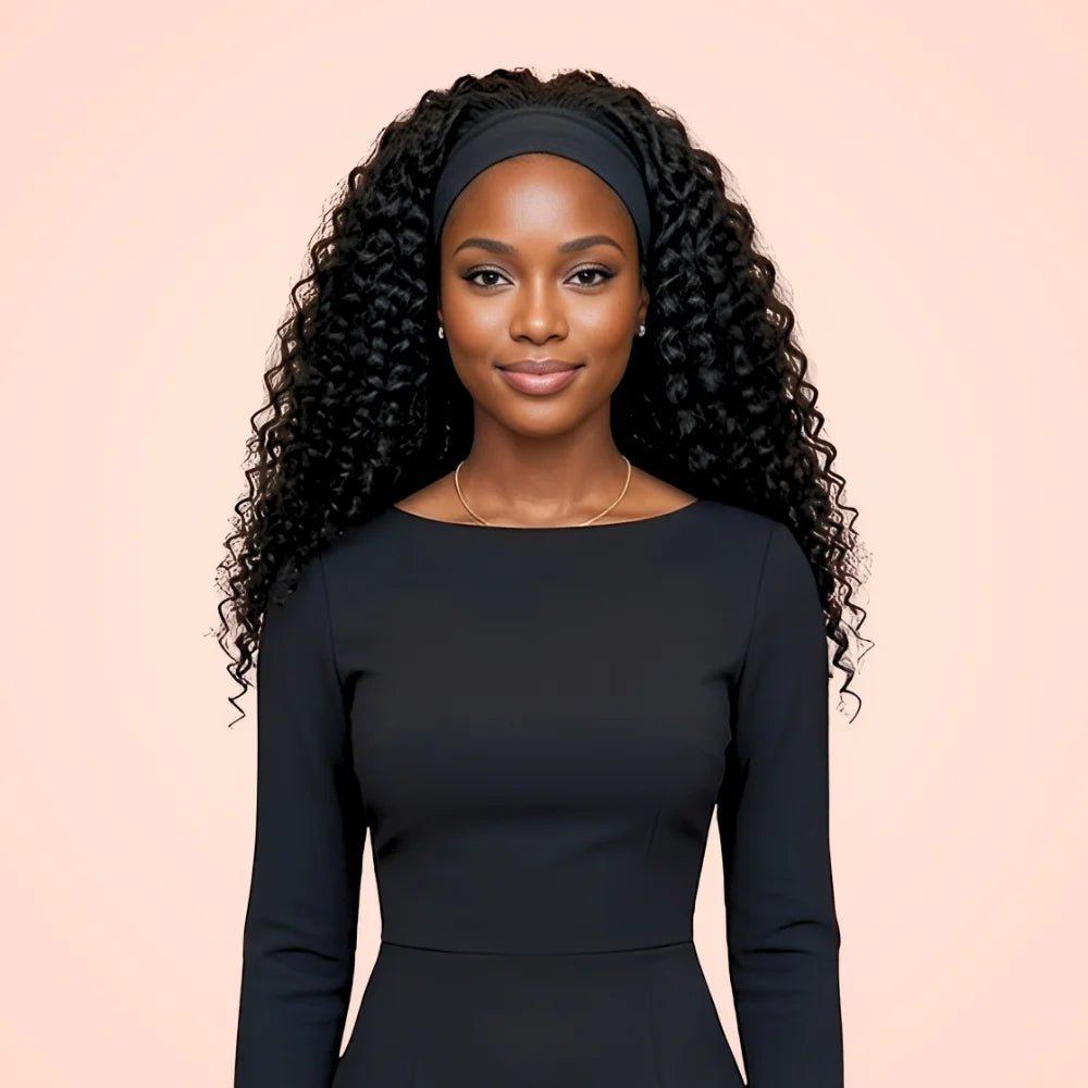 Deep Wave Human Hair Headband Wig - Wigour