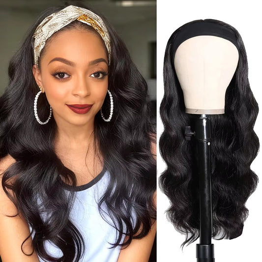 16-40Nch 200 Density Headband Wig Body Wave Brazilian Human Hair Wig without Glue Full Machine Made Ready to Wear Wigs for Women
