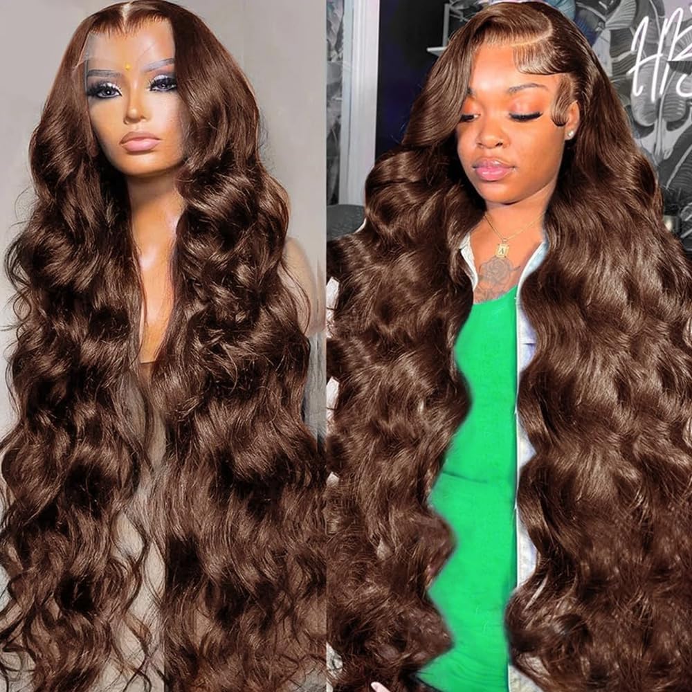 Chocolate Brown 13x4 Frontal Body Wave