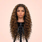 Highlight deep wave 13x4 HD lace front glueless wig displayed on a mannequin head