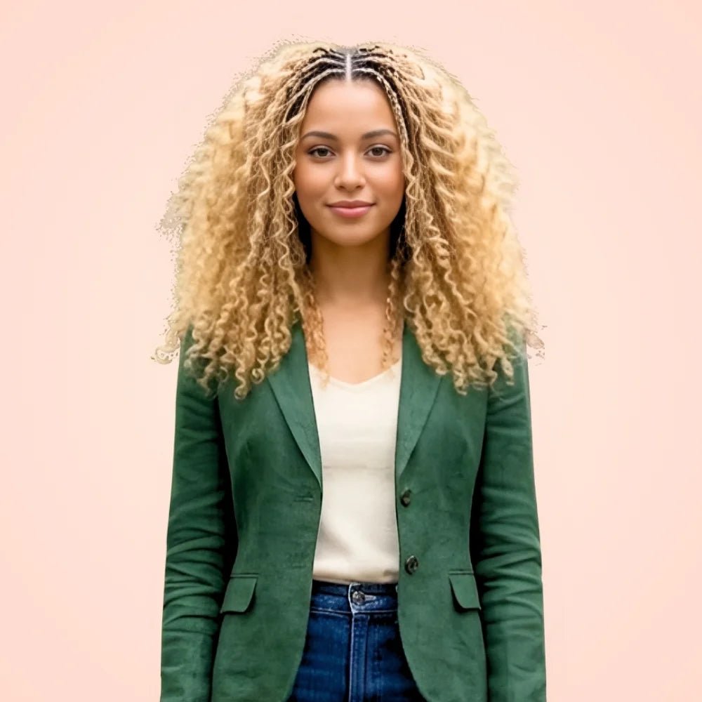 Honey Blonde Highlight Deep Wave Glueless Wig - Wigour