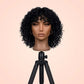 Jerry curly short pixie bob wig with bangs displayed on a mannequin head