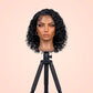 Pixie cut water wave transparent lace front wig displayed on a mannequin head